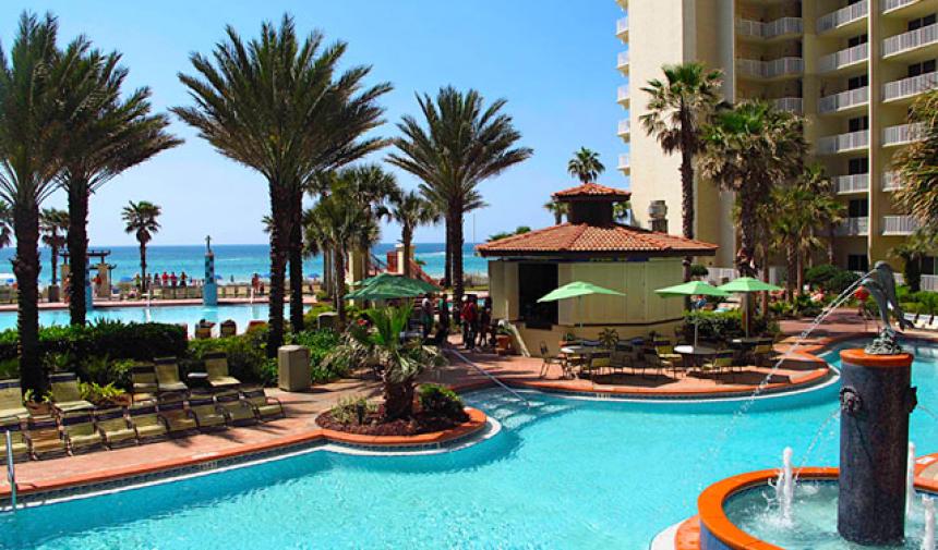 Shores of Panama Condominiums Pool and view