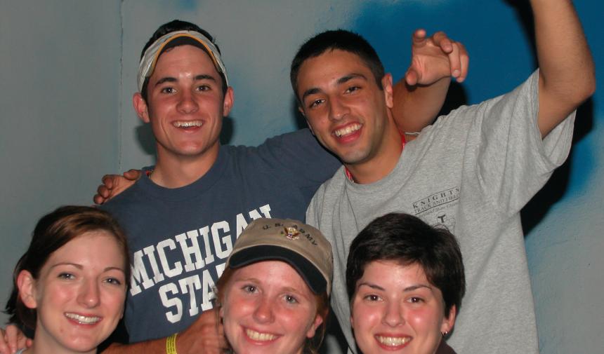A small group of students on a Cancun graduation trip
