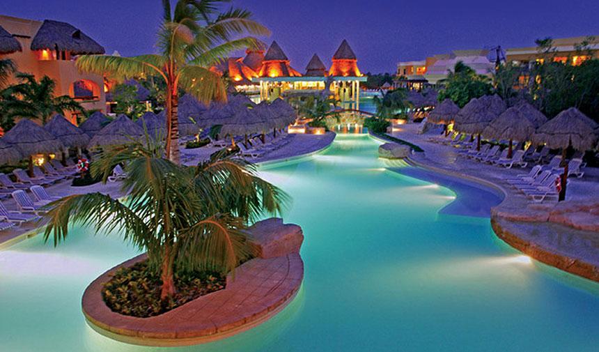 Iberostar Paraiso Maya Pool at night