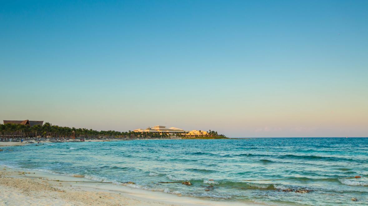 A beautiful sunset in Riviera Maya, Mexico. 