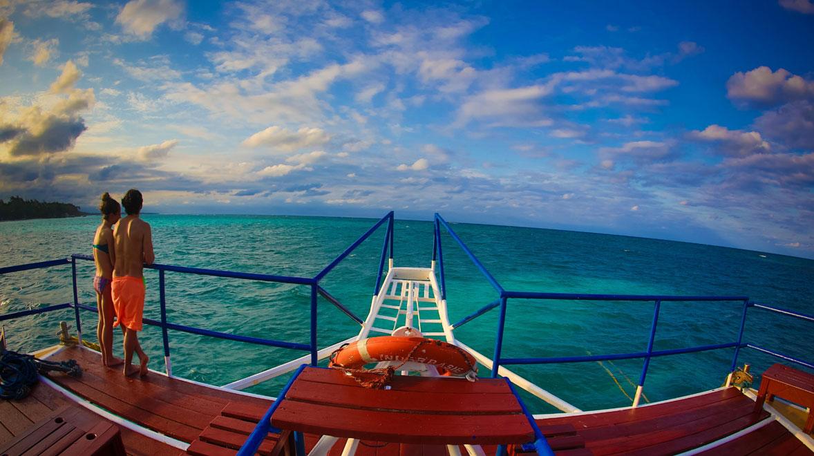 standing on the edge of a cruise ship during spring break in Punta Cana
