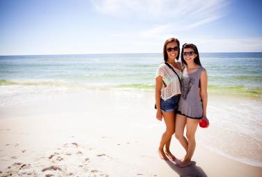 Two girls by the water at PCB 